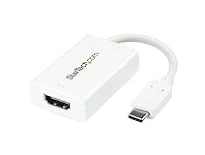 StarTech Adaptateur Actif USB-C vers HDMI 2.0, 4K 60Hz, 60W PD, Blanc