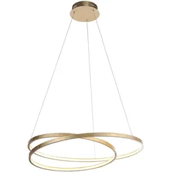 LED-Pendelleuchte, gold, warmweiße Lichtfarbe, inkl. Dimmfunktion, modern