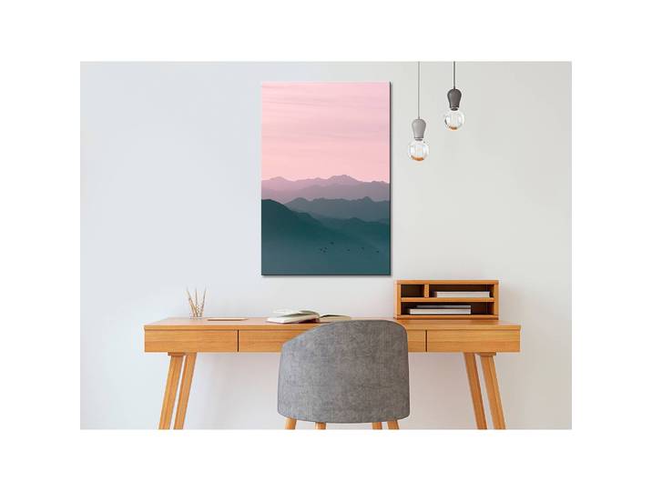 Tableau déco Mountain At Sunrise Lin Rose foncé 40 x 60cm