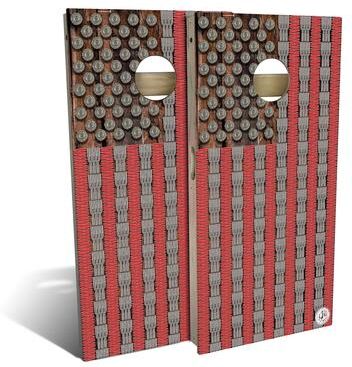 Skip's Garage American Flag Bullets Outdoor Cornhole Board Set