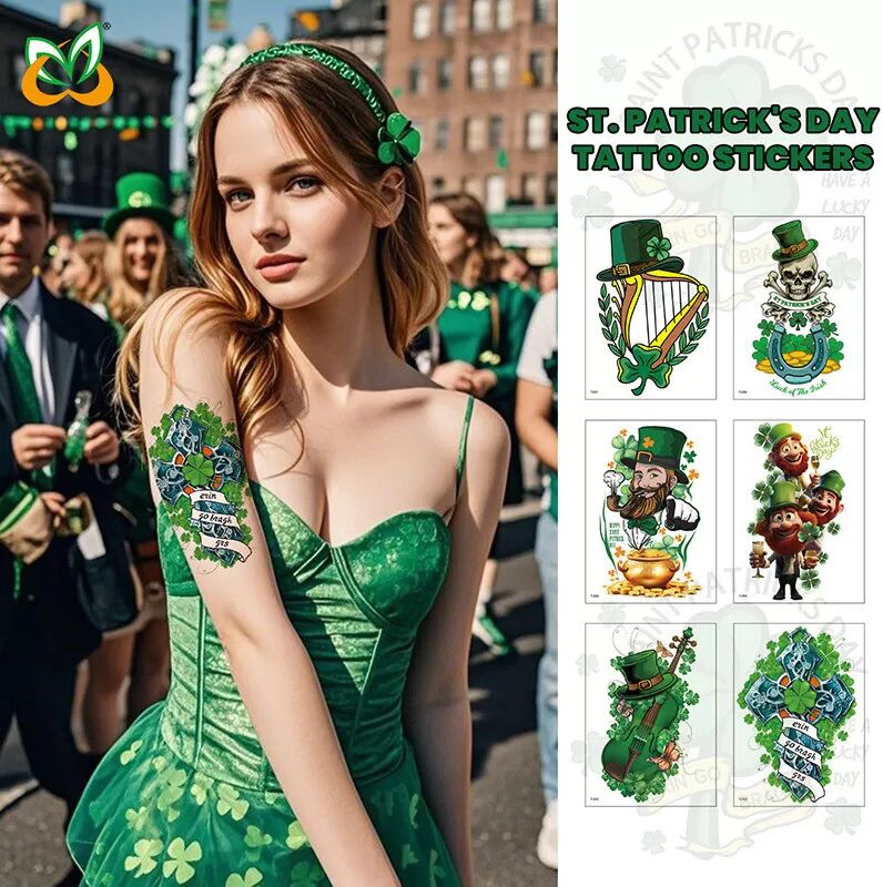 INF Temporäre Tattoos zum St. Patrick's Day - 9er-Set