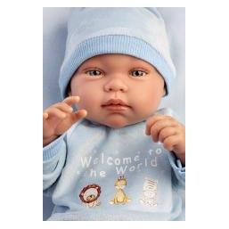 Llorens 84345 NEUGEBORENER JUNGE - realistische Babypuppe mit Vollvinylkörper - 43 cm (4-84345)