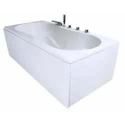 Badewanne 190x90 cm mit Füßen, freistehend / Einbau, für 2 Personen, glasfaserverstärktes Sanitäracryl, Caribia TRENTO Badewanne, Made in Germany