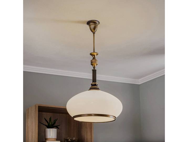 Hängeleuchte Petro Jupiter, dimmbar, bronze / altmessing, für Wohn- / Esszimmer, Metall, Antik