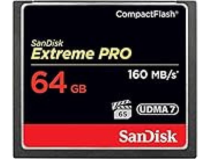 SanDisk Extreme Pro 64 GB 160 MB/s CompactFlash Memory Card - Black/Gold/Red