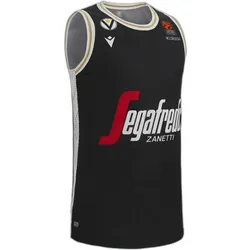 Macron, Unisex, Fussballtrikot, Heimtrikot Virtus Bologna Europa 2022/23 (4XL), Schwarz, Weiss