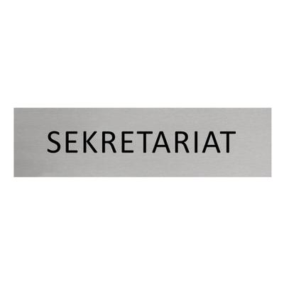CombiCraft Aluminium Türschild Sekretariat 165x45mm mit 3M-Tape zur Befestigung, einfache Kennzeichnung von Räumen und Bereichen