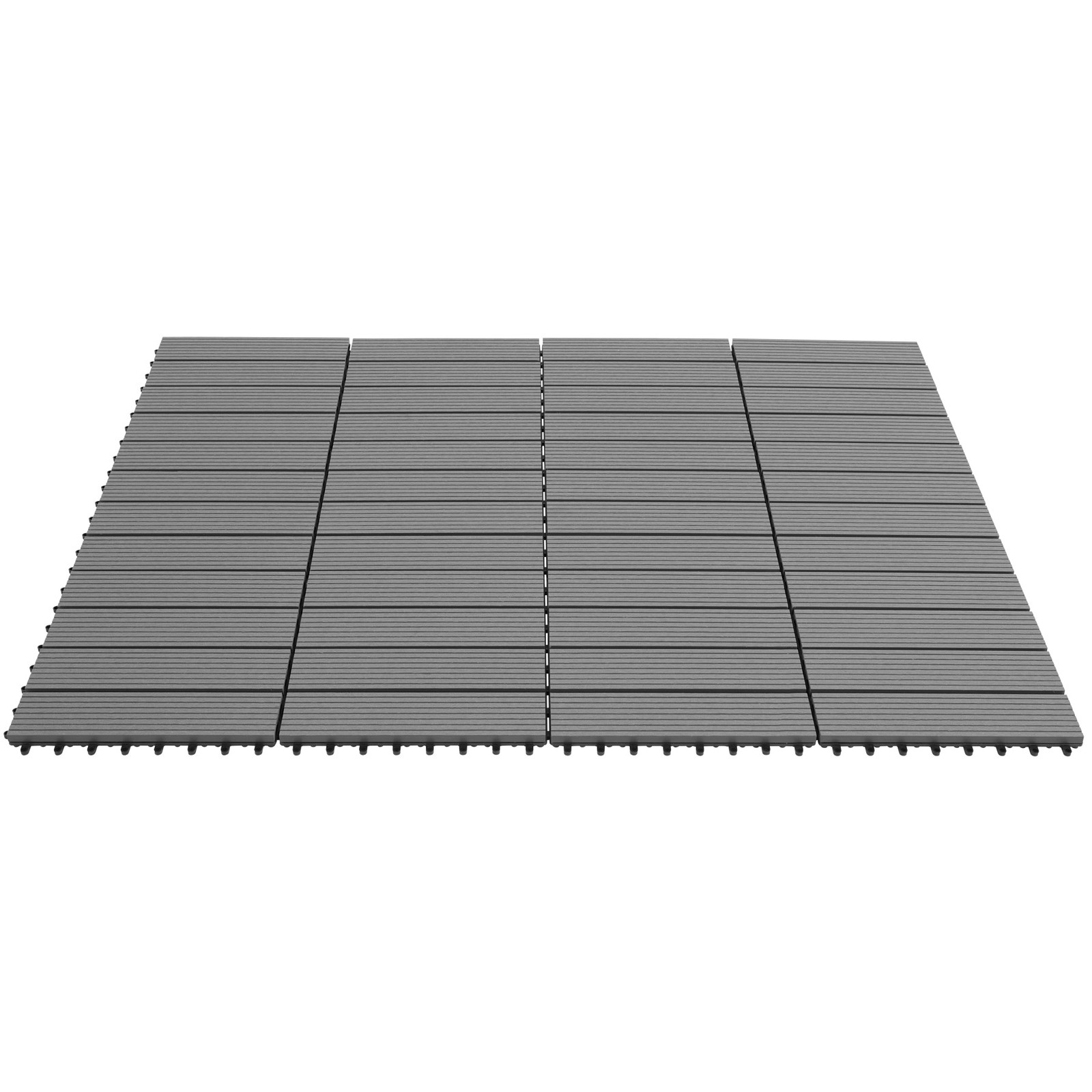 Set van 11 Tegulas tuintegels van TecTake GmbH in grijs WPC met houtlook