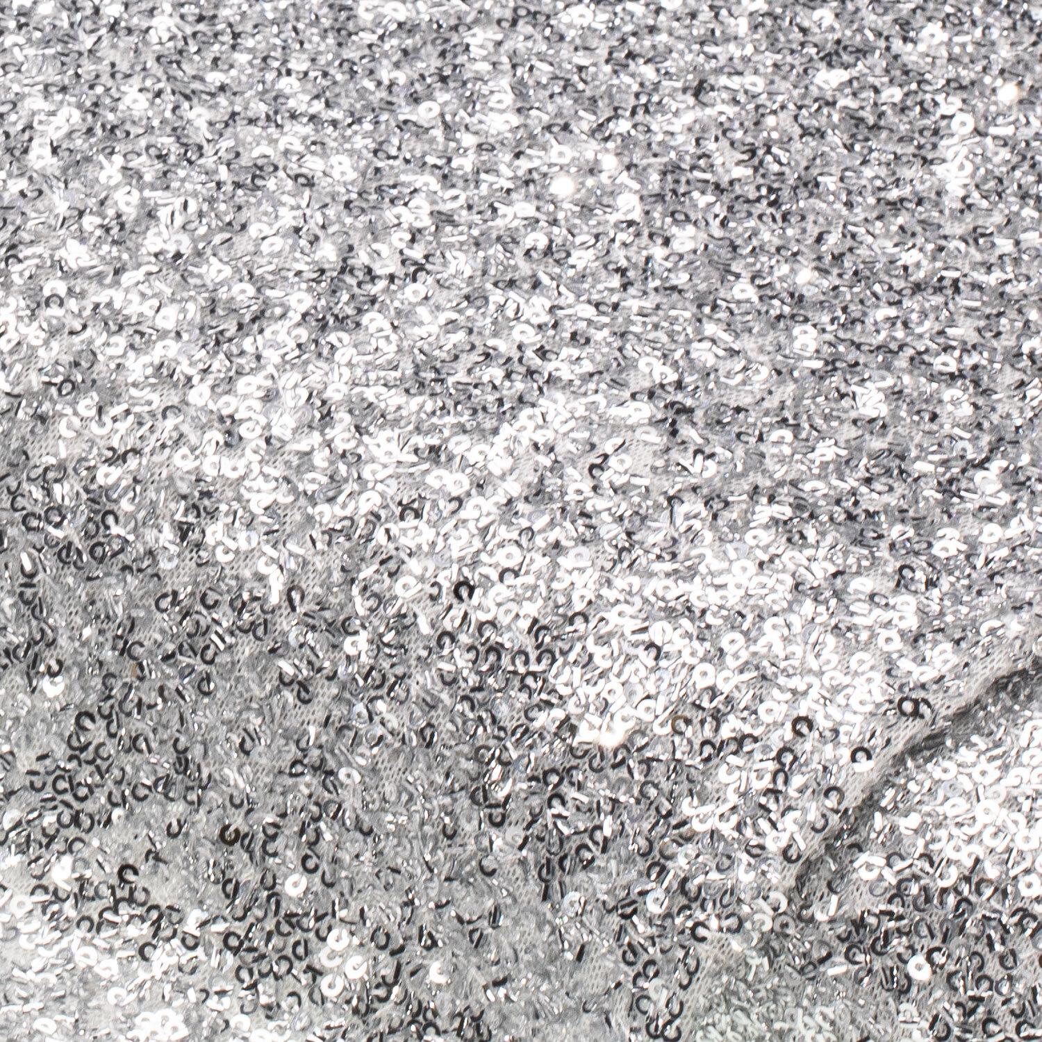 Mesh-Paillettenstoff, silber