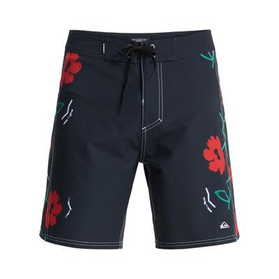 Boardshorts QUIKSILVER "Surfsilk Arch 18", Herren, Gr. 31SM, Normalgrößen, schwarz (schwarz street floral arch), Obermaterial: 88% Polyester, 12% Elasthan., Hosen