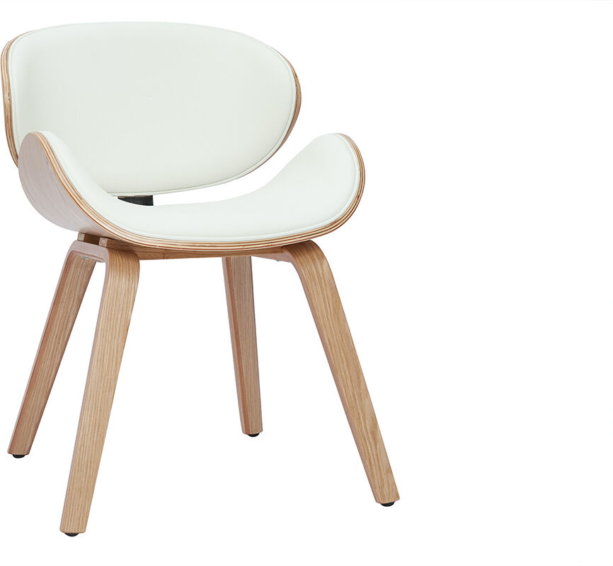 Miliboo Chaise design blanc et bois clair WALNUT