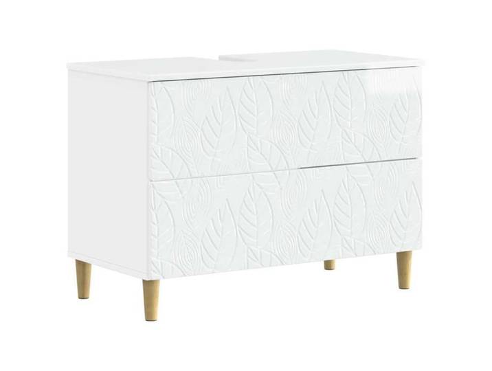 Elégance - Chic Cabinet de lavabo moderne - Meuble sous Lavabo de Salle de Bain - DELFT - Blanc brillant - 82x41x59cm_0222085