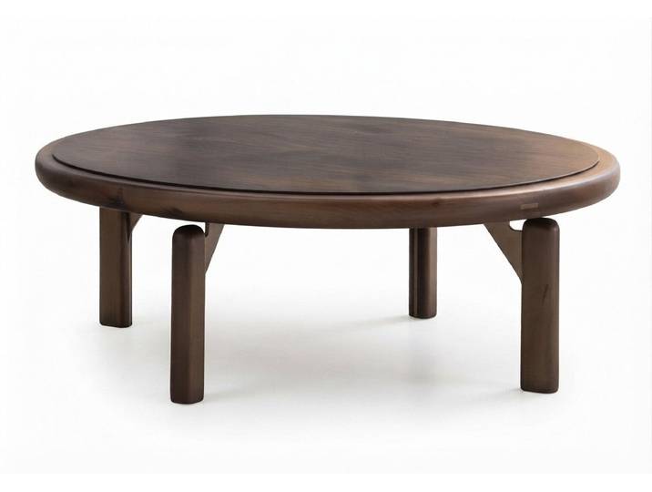 JVmoebel Couchtisch Kaffeetisch Moderner Stil Grau Braun Holz Elegant Hochwertig Rund, Made in Europa
