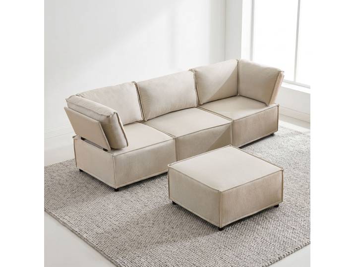 Canape Dangle Modulable Convertible 238 Cm Beige Havrya