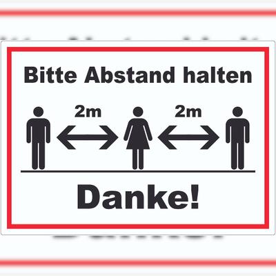 HB-Druck Bitte 2m Abstand halten Aufkleber A5 (148x210mm)