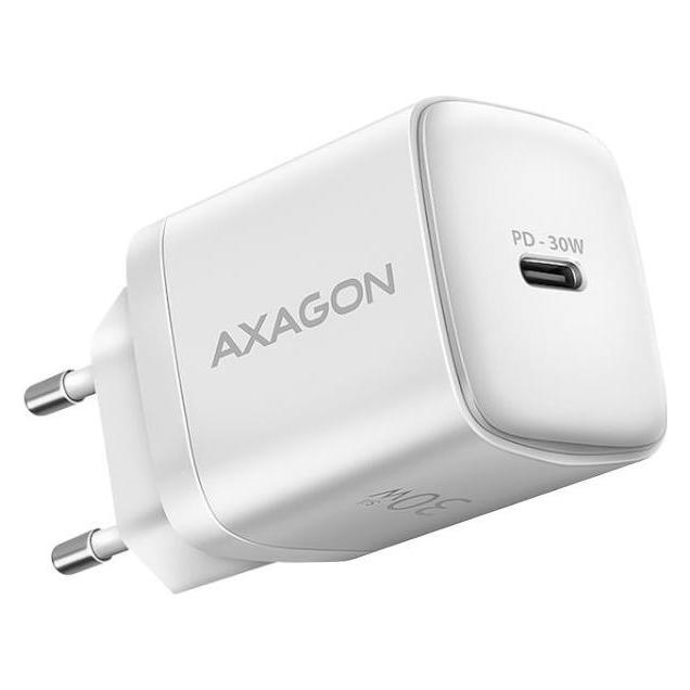Axagon ACU-PD30W, White charger for wall outlet 30W, 1x USB-C port, PD3.0/PPS/QC4+/SFC/AFC/Apple (30 W, 1 Port) (ACU-PD30W)