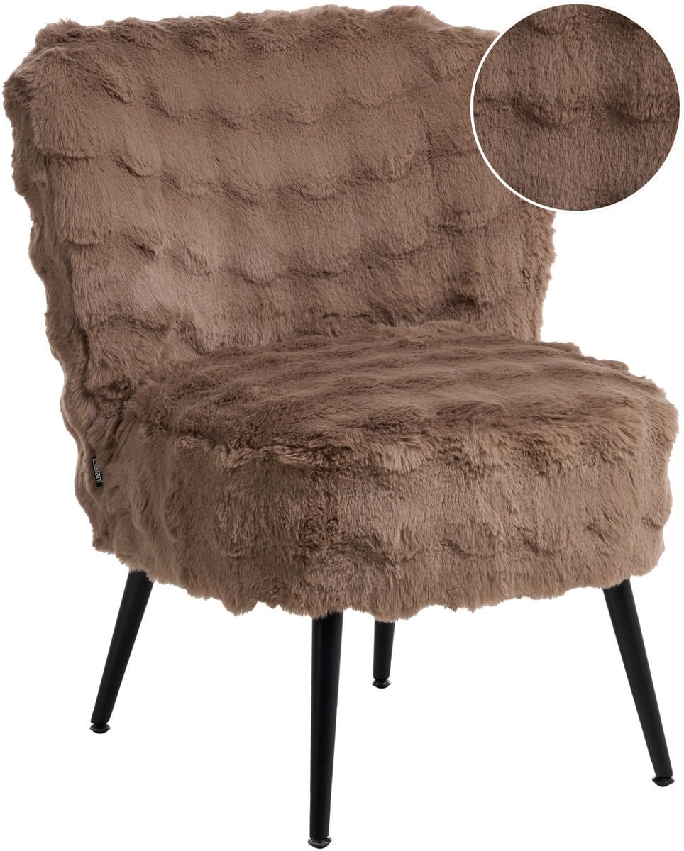 VOSS Fauteuil Lichtbruin Kunstbont