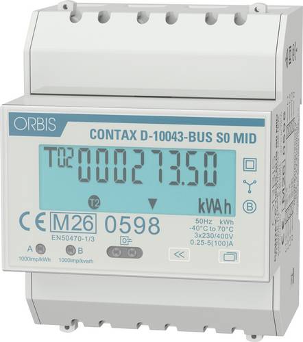 ORBIS Zeitschalttechnik kW-Zähler OB7010002 Wechselstromzähler digital 100A MID-konform: Ja 1St.