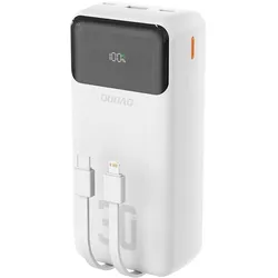 Dudao K15Max 30000mAh PD 22,5W Powerbank mit USB-C- und Lightning Kabeln – Weiss (30000 mAh, 22.50 W), Powerbank, Weiss