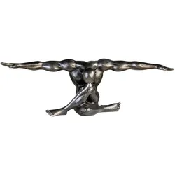 Skulptur Cliffhanger Silberfarben