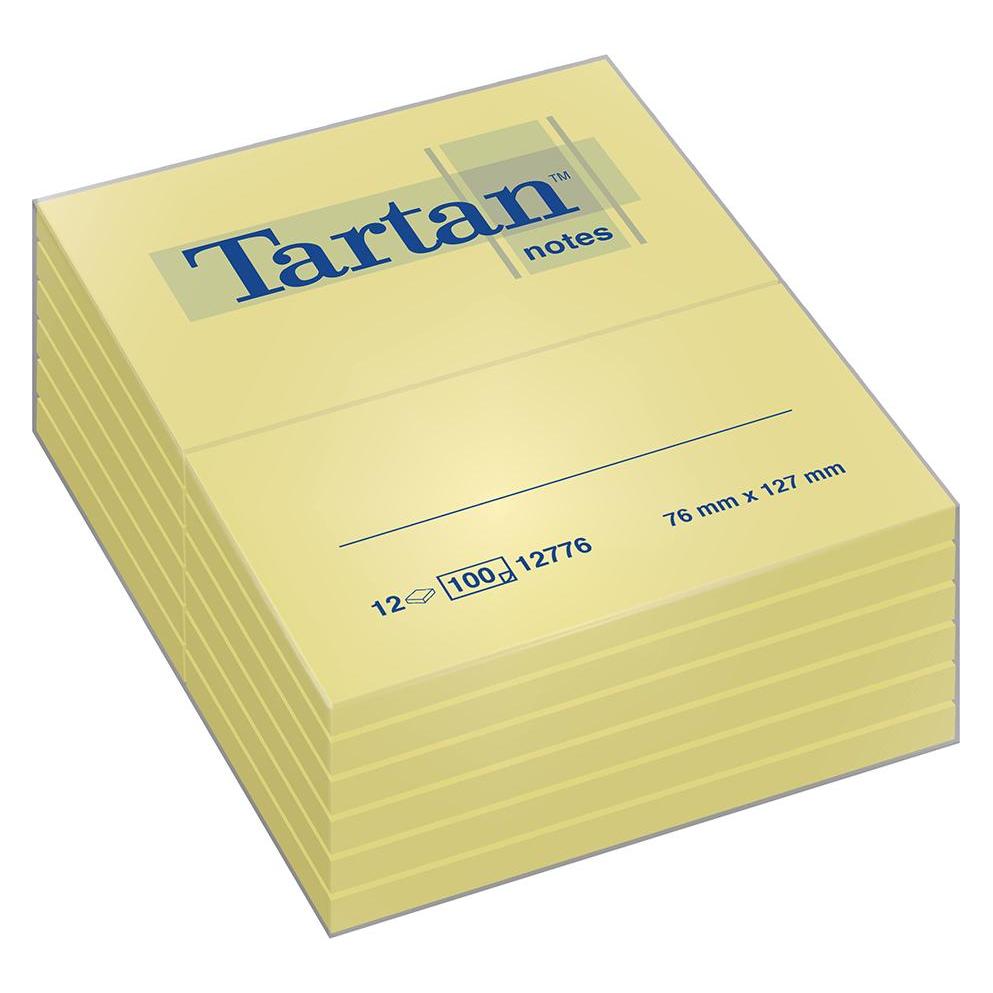 Tartan Haftnotiz Notes, 127 x 76 mm, 63 g/qm, gelb, 100 Blatt (127 x 76 mm) (012776)