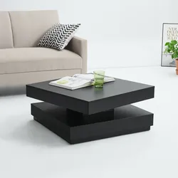 Couchtisch Florenz 76x76x38 cm Schwarz [en.casa]