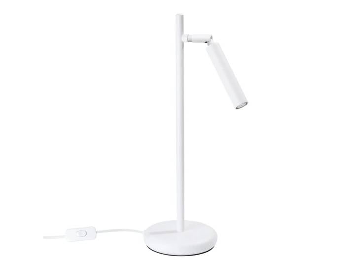 Lampe de table moderne avec spot orientable, blanche