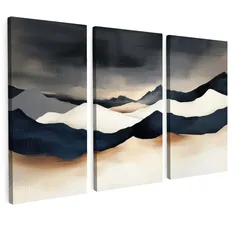 LEINWANDBILD 3er Set Landschaft - Abstrakt - Modern 60x40 cm