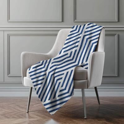 Addison Rugs Premium Machine Washable Contemporary Geo Sherpa Throw Blanket