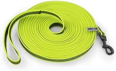 Inspired Living Freedom Glide Reflective Long Dog Leash For Training & Outdoor Walks yellow 10m