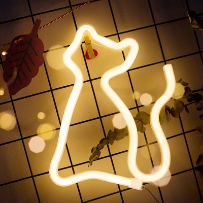 HomeDecorAndMore LLC Cute Cat Neon Light Sign Warm