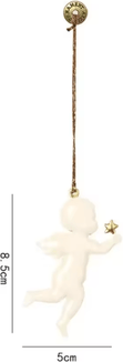 Inspire Picks Nordic Double Sided Christmas Tree Ornament Iron Angel & Soldier Hanging Decoration angel 02