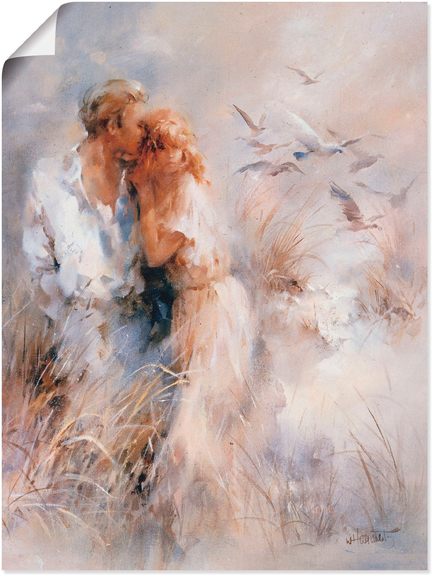 Wandbild ARTLAND "Dichte Harmonie", beige (farbe bild(er): naturfarben), B:45cm H:60cm, Bilder, Wandbild, als Leinwandbild, Poster in verschied. Grössen farbe bild(er): naturfarben B/H/T: 45cm x 60cm, Poster Paar Hochformat, 1 Stk.