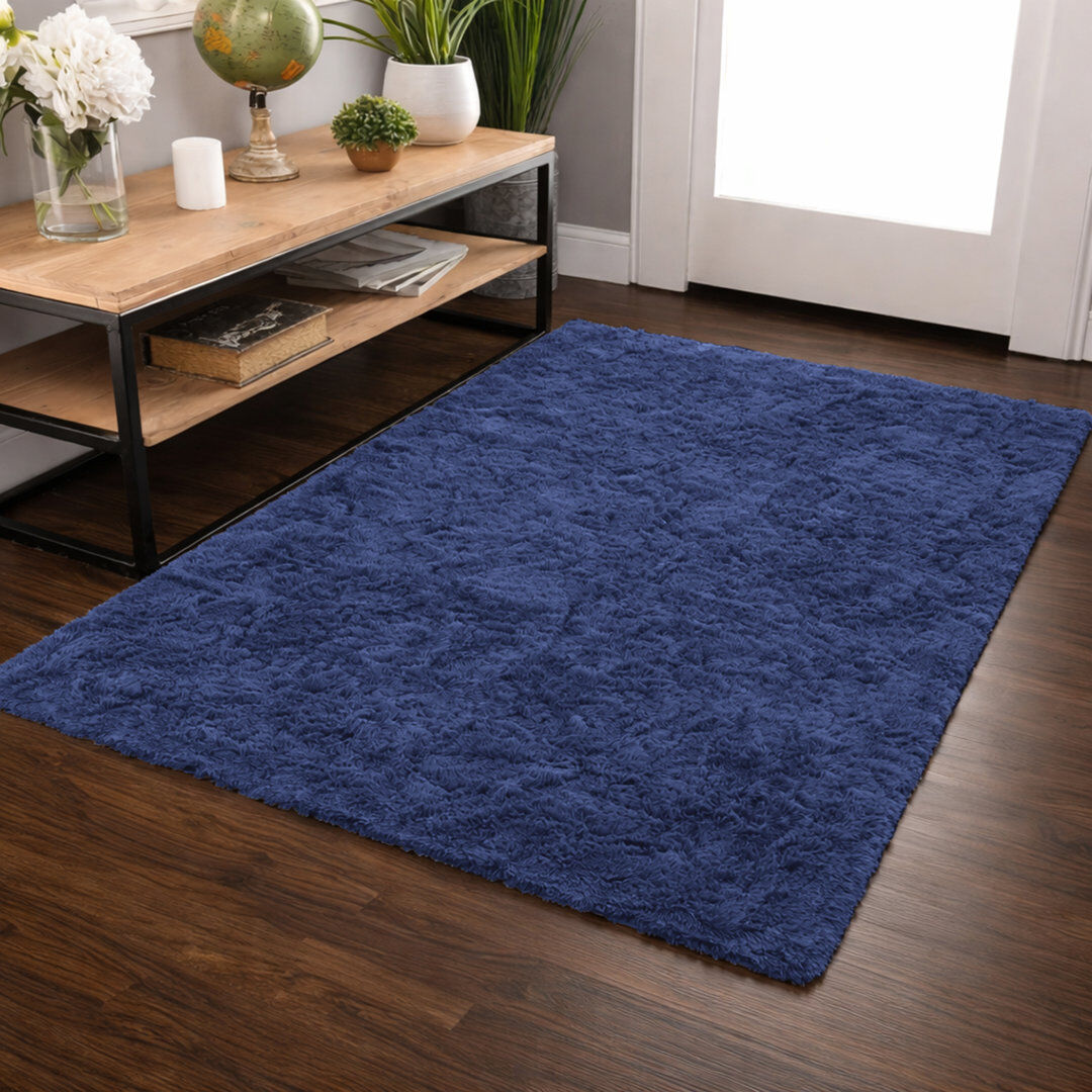 Fairmont Park Solid Color Living room Large Area Rug Navy Rectangle 200 x 290 cm