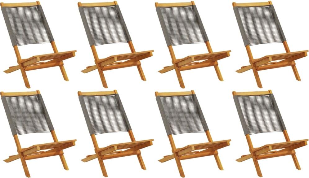 vidaXL Klappstühle, 8 Stück, graues Massivholz Akazie