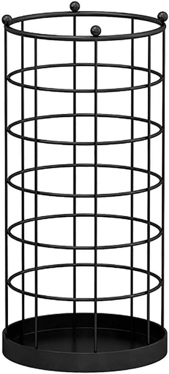 Zwarte parapluhouder met haken, Hoogte: 50 cm