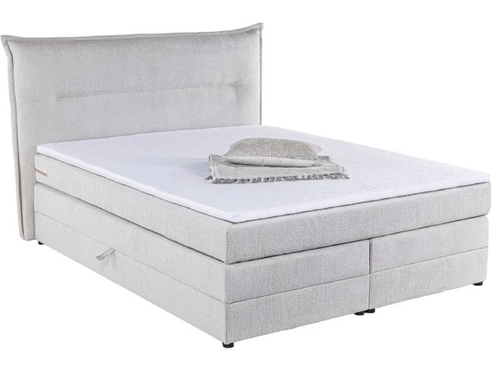 Boxspringbett YASS hellgrau 140x200cm halbfest