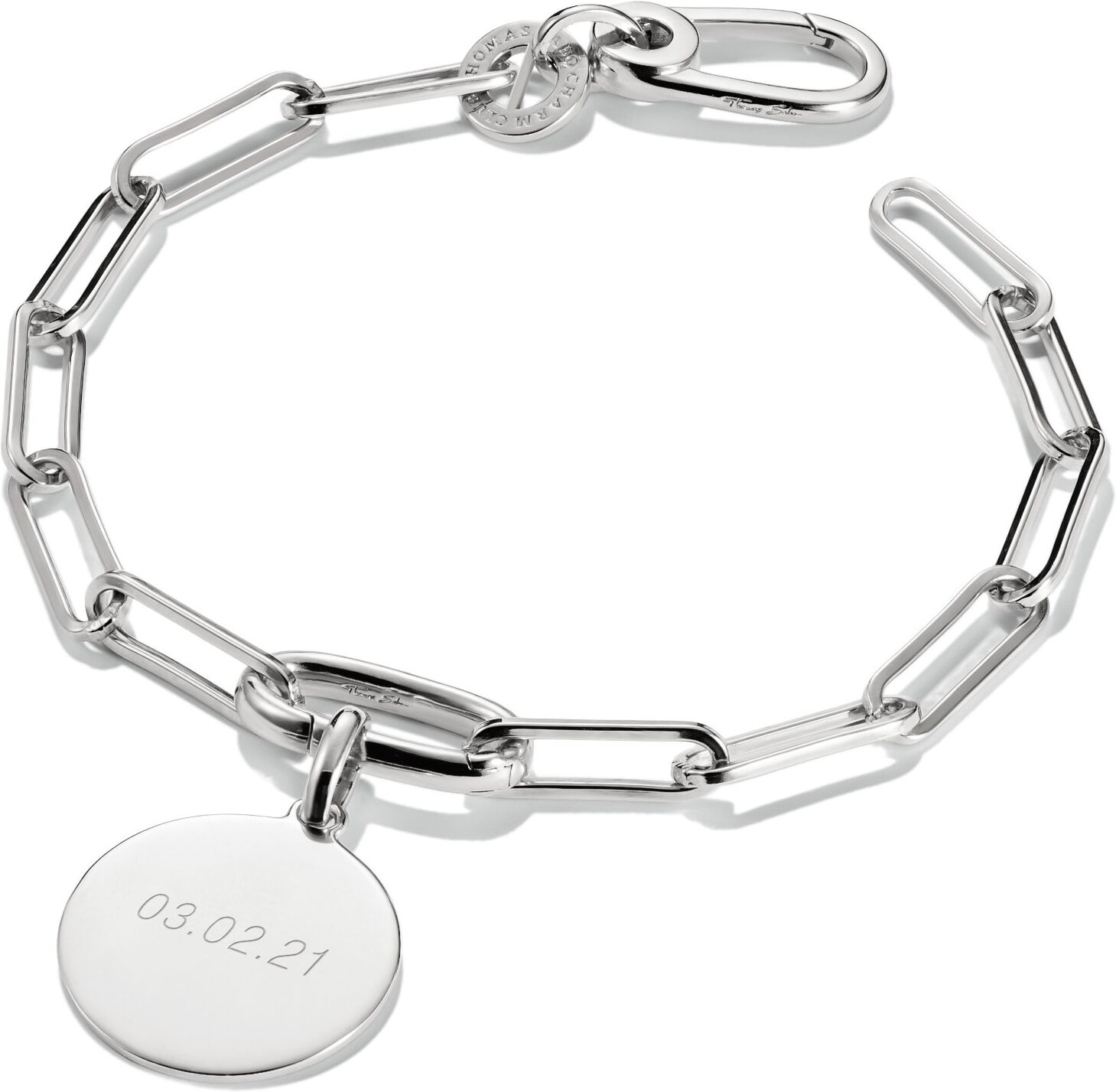 Charm-Armband THOMAS SABO "Charm Armband Silberfarben" Gr. 17, silber (silberfarben), Armbänder, Damen, 17, Metall, Charm-Armband