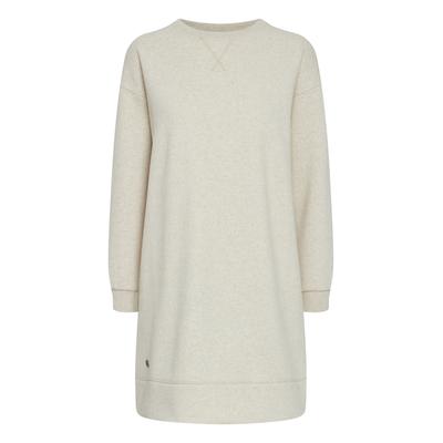 Sweatkleid OXMO "Sweatkleid OXHolly", Damen, Gr. M, N-Gr, beige (oatmeal melange), Obermaterial: 55% Polyester PES. 45% Baumwolle CO., Kleider Sweatkleid