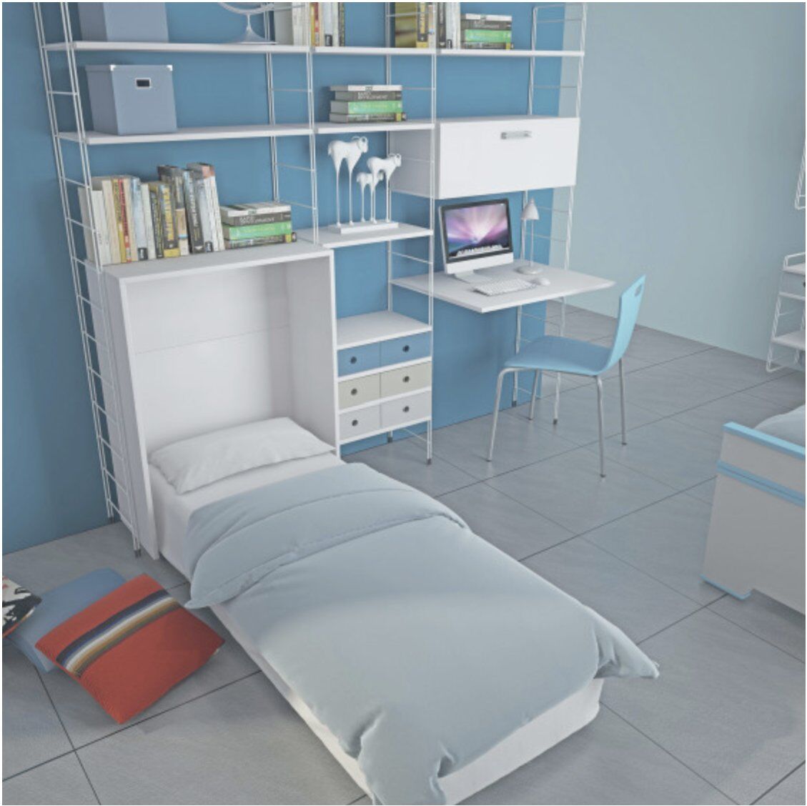 Letto Maconi 490 NIGHT N DAY Bianco liscio