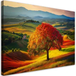 WANDBILD toskana landschaft baum natur