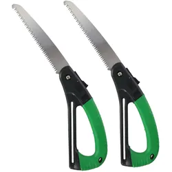2er-Set Klappbare Handsäge mit Handschutz & Anti-Rutsch-Griff, grün: Sicher, scharf & handlich für Garten, Camping & Heimwerker