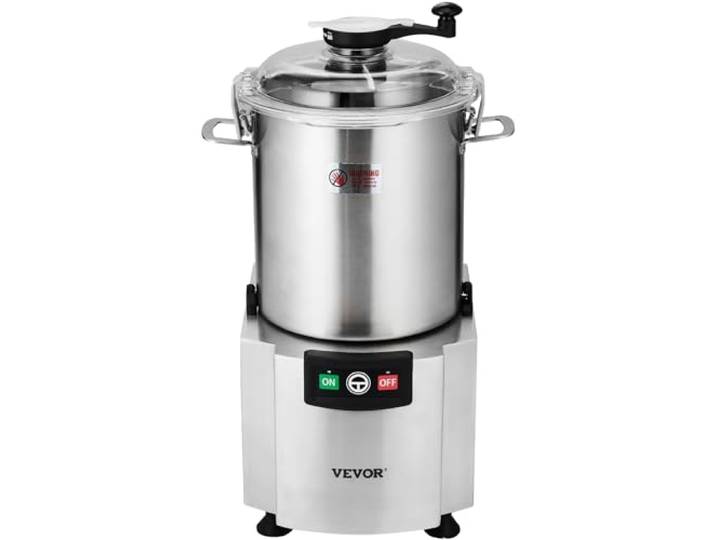 VEVOR Küchenmaschine Gemüsezerkleinerer 18 L Küchenmaschine aus lebensmittelechtem Edelstahl mit S-förmiger Klinge und Schaber, multifunktional zum Zerkleinern von Gemüse Obst Getreide Nüssen
