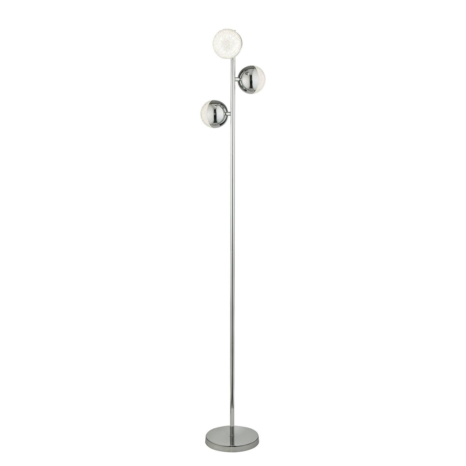home24 Design vloerlamp Marbles Searchlight zilver B/D/H: 25 x 25 x 152 cm