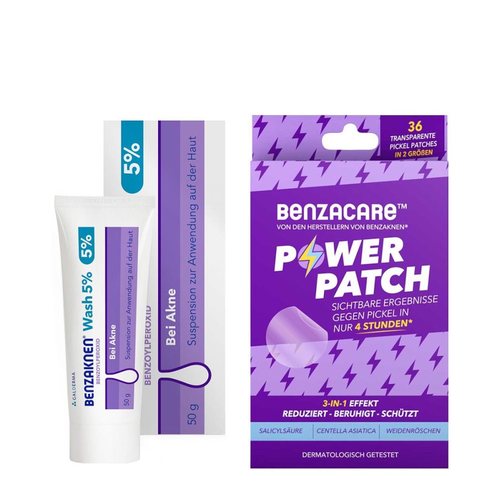 Galderma Laboratorium GmbH Benzaknen Wash 5% + Benzacare Power Patch gegen Pickel 08105152