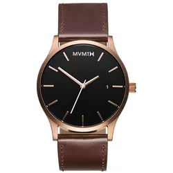 MVMT - CLASSIC - ROSE GOLD BROWN LEATHER - roségold - schwarz - braun / 45 MM