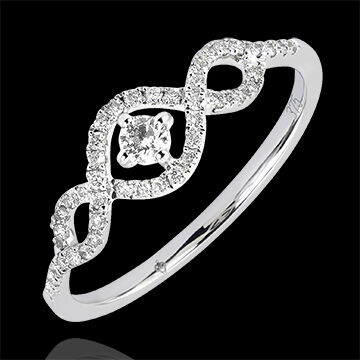 Edenly Ring Vielfalt - Spirale- 9 Karat WeiÃŸgold und Diamanten