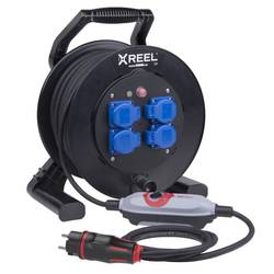 PCE 9350001 Personenschutz-Kabeltrommel Kunststoff PRCD-S+ Schwarz, Blau, Grau, Rot IP54