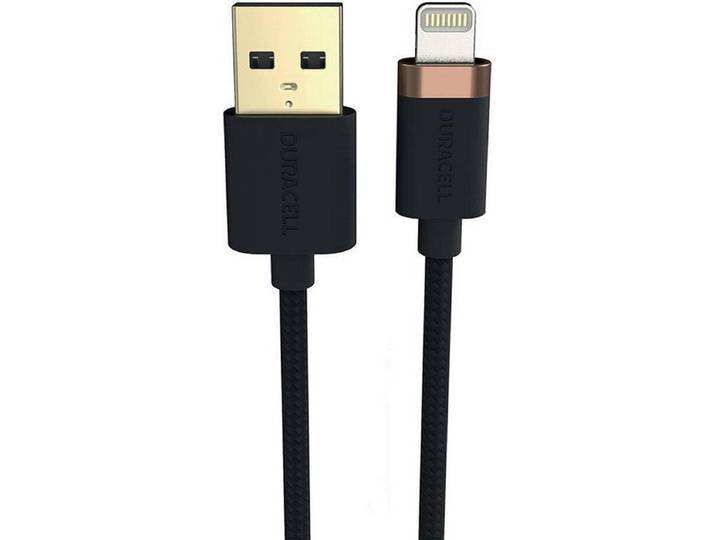 Duracell USB7012A Lightning-kabel Zwart