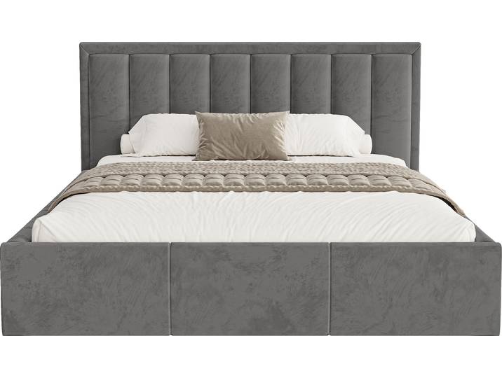 FEDVE Polsterbett Sitia aus Velvet 120x200 cm, Grau